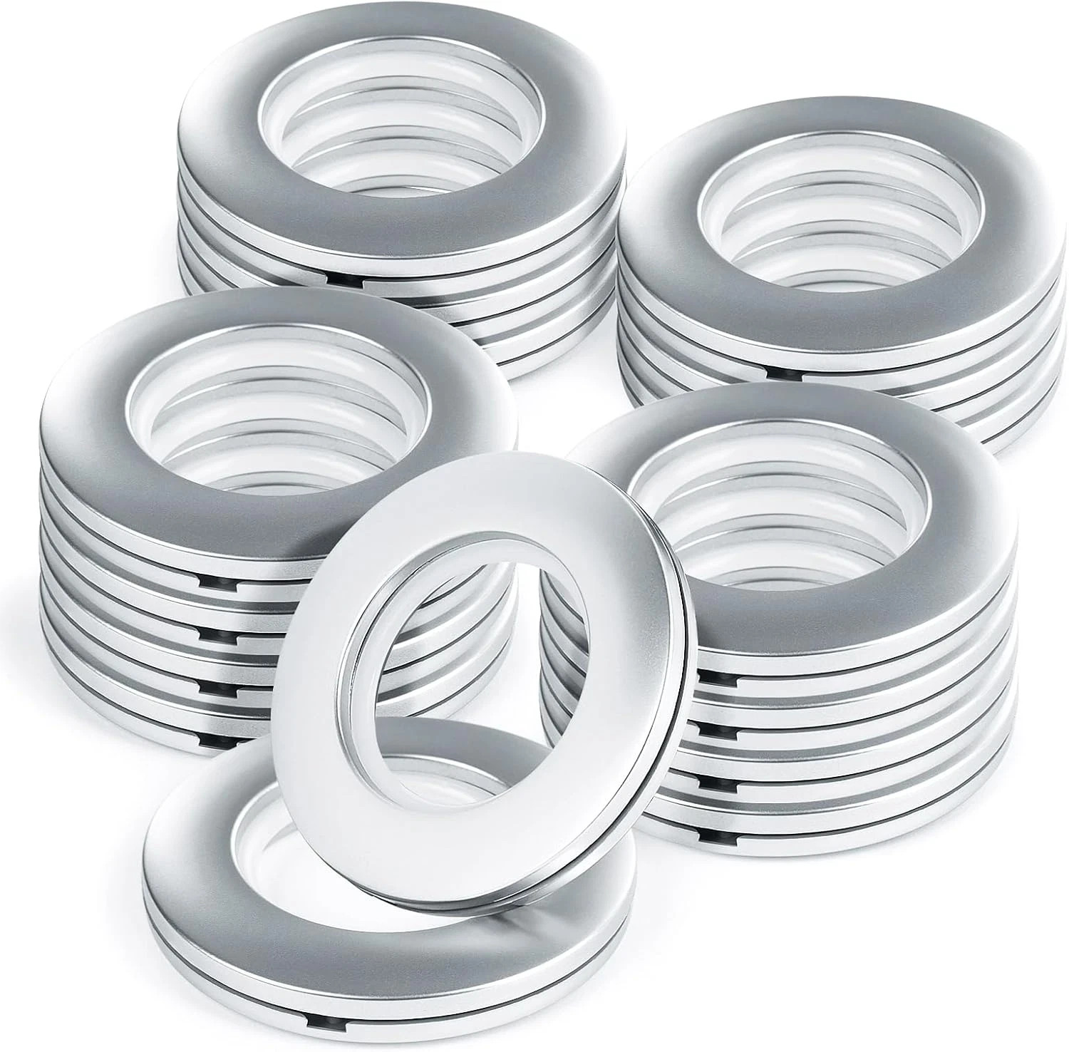 16PCS Curtain Grommets – Round Plastic Eyelet Rings, Inner Diameter 1-9/16 inch,