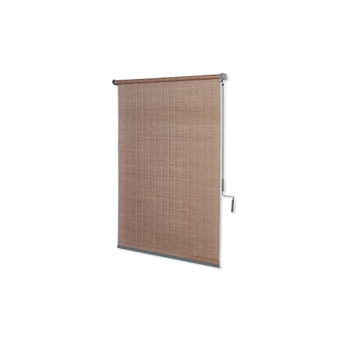 Wand Operated Outdoor Roller Shade – Cordless Sun 72″W x 48″H Driftwood