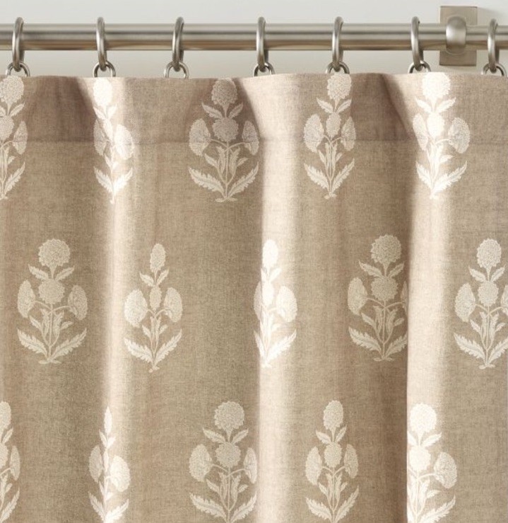 1 Pottery Barn 50 x 84” Summer BHOTAH Curtain Flax/ivory Neutral NEW