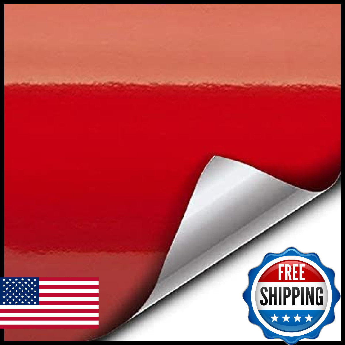 Vvivid Red Gloss Car Wrap Vinyl Roll Air Release Adhesive 3Mil 25Ft X 5Ft