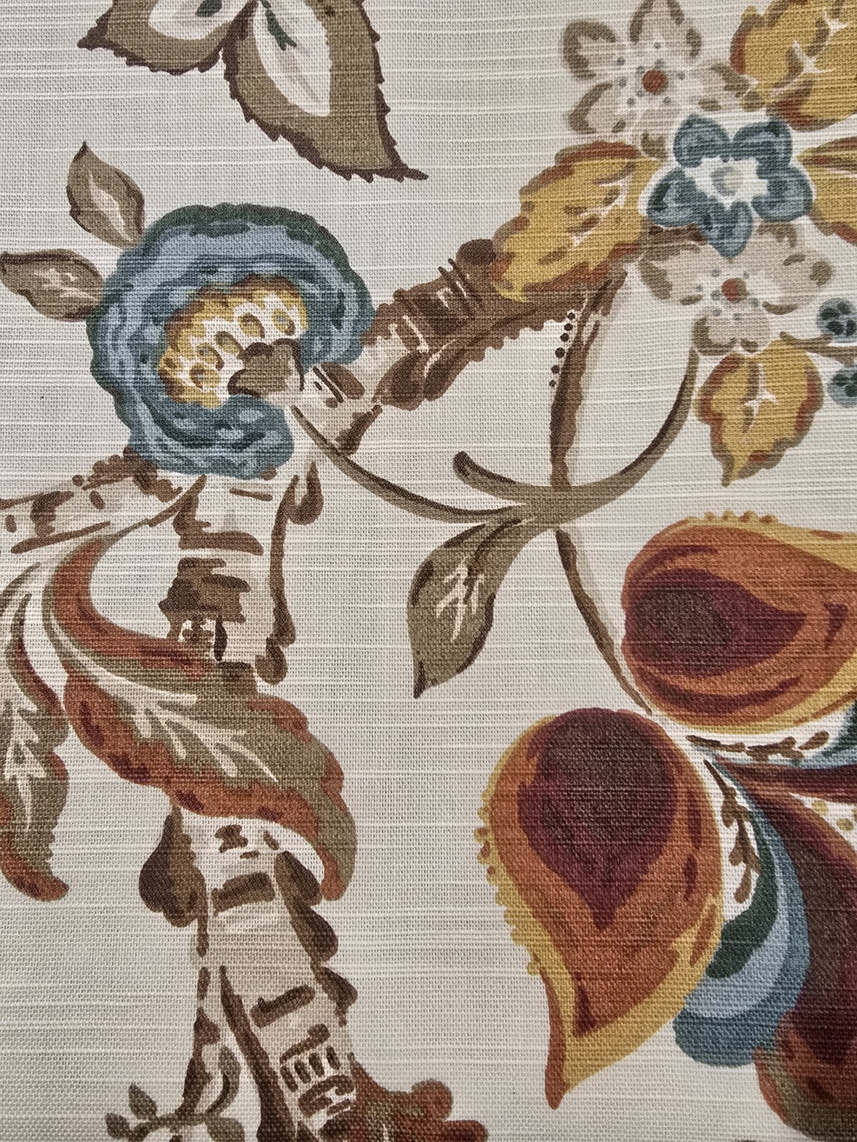 World Market Malli Curtain Panels 48 X 96 Aqua Rust Floral Cotton Sleeve Top