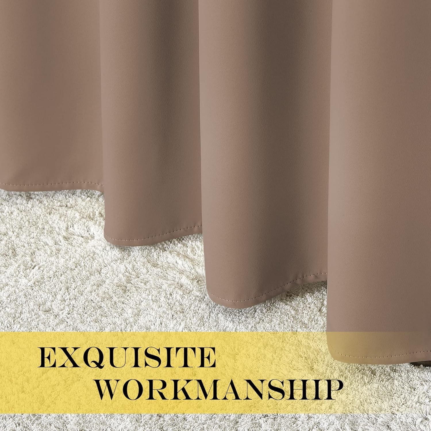 Elegant Grommet Blackout Curtain Panel in Cappuccino – 52×95 Inches