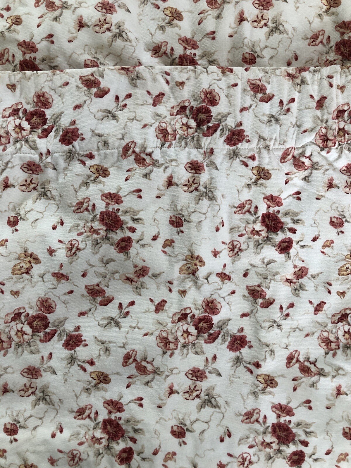 Window Valance Topper Cream Peach Coral Floral 2@16″x104″ 1@16″x80″ Pre-Owned