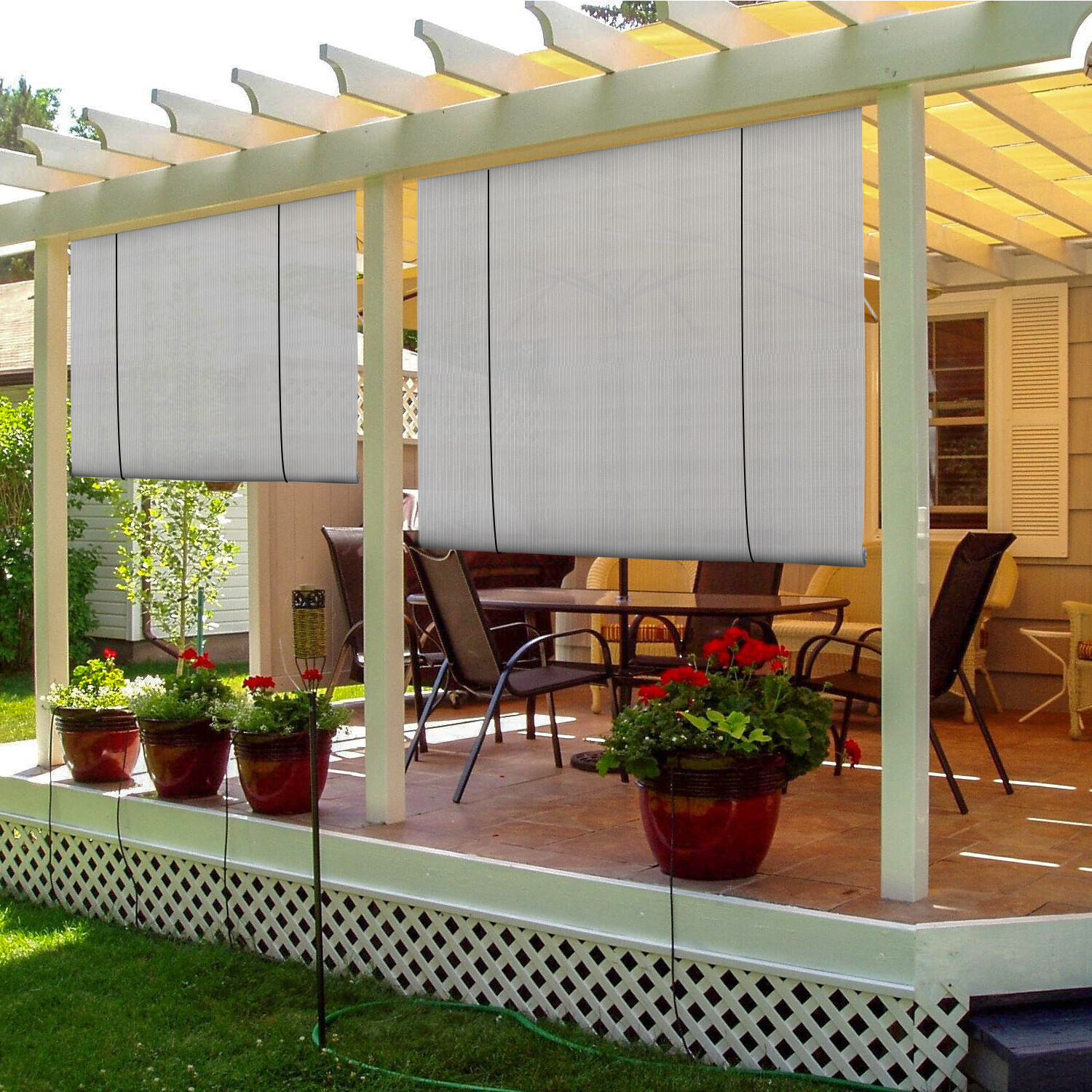 Roller Shade Roll Up Shade Office Blind for Outdoor Patio Balcony Porch Pergola
