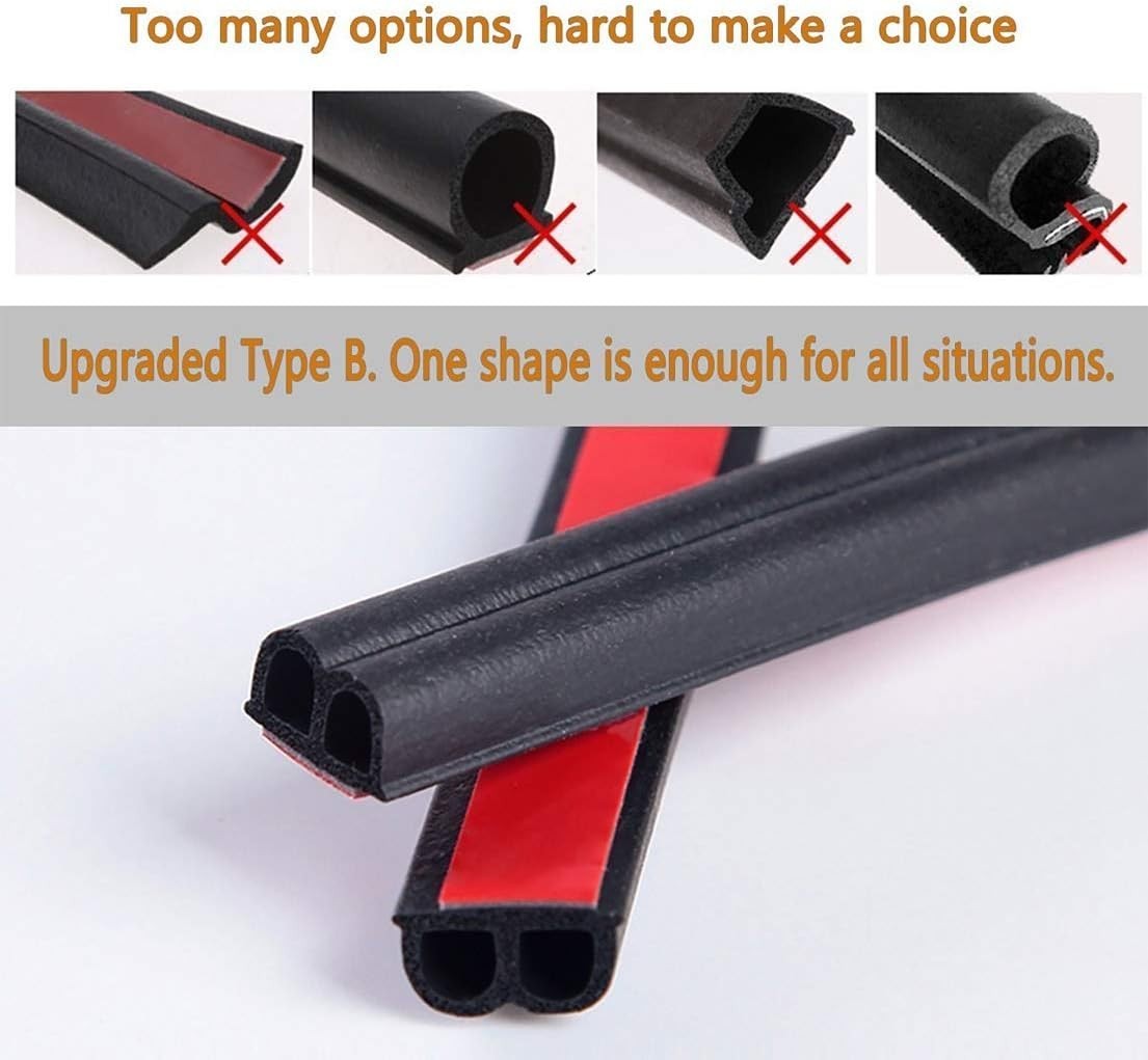 5 or33Ft Universal Self Adhesive Weather Seal Strip for Car 51/100 Inch Wide 1/5