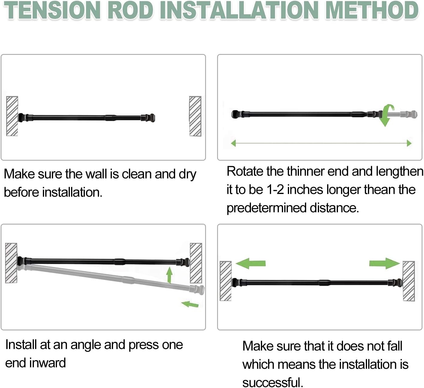 Elegant Adjustable Tension Rods for Window & Closet – 28″ to 38″, Set of 2