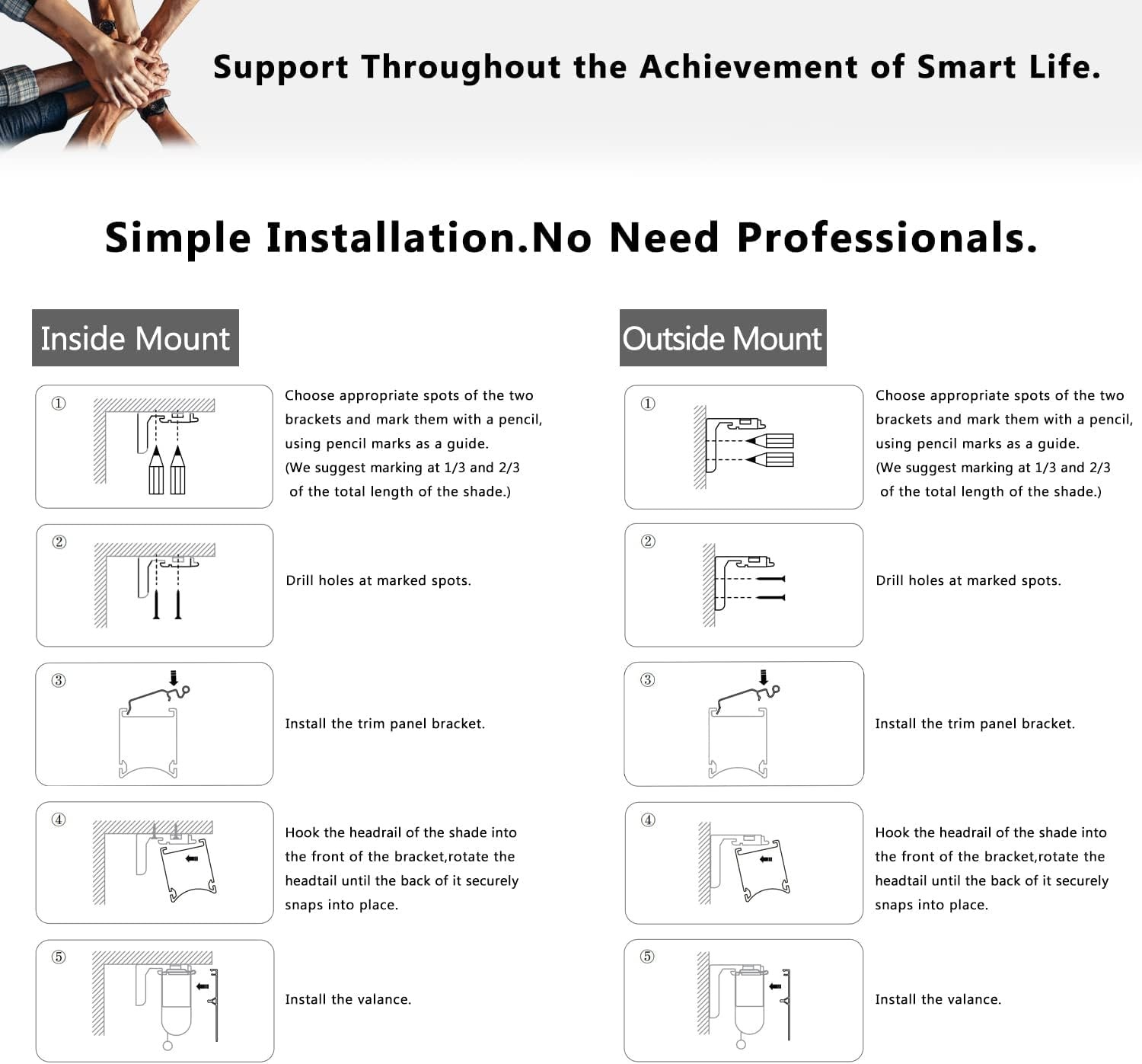 Motorized Blinds with Remote Control, Blackout Roller Shades, Custom Smart