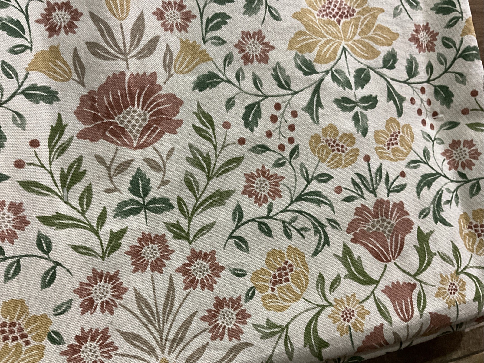 Nicole Miller Floral Jacobean Cotton Two Back Tab Window Panels – New – 50 x 96”