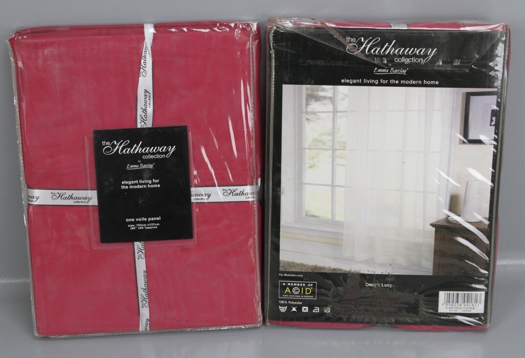 Emma Barclay Curtains Pair Semi Sheer 153x137cm Pink Curtains Lucy K40-LU