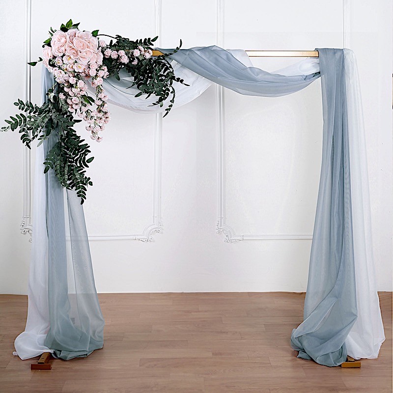 DUSTY BLUE 18 ft Sheer Organza BACKDROP CURTAIN Window Drape Panel Decorations