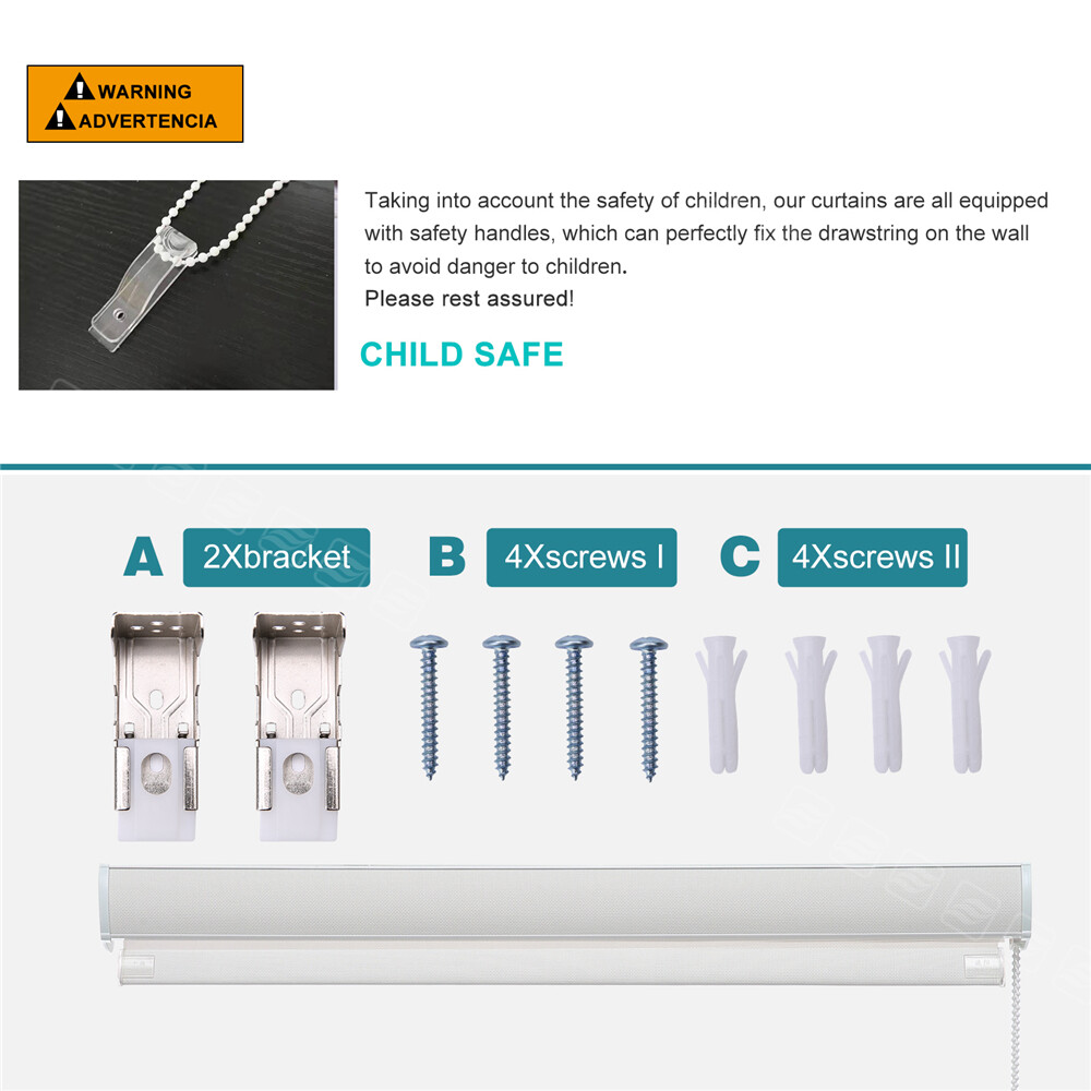 Changshade Corded CUSTOM CUT Roller Shades 100% Blackout Window Blinds