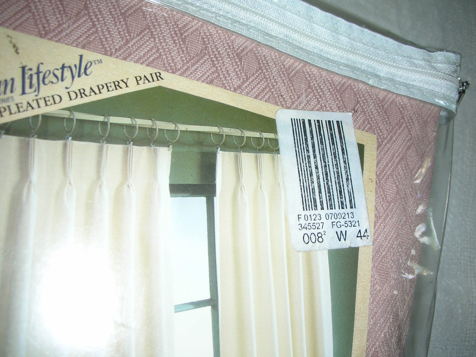 Vtg PAIR Burlington One-Pinch Pleated Drapes Rose 50×72 Window Curtains NEW