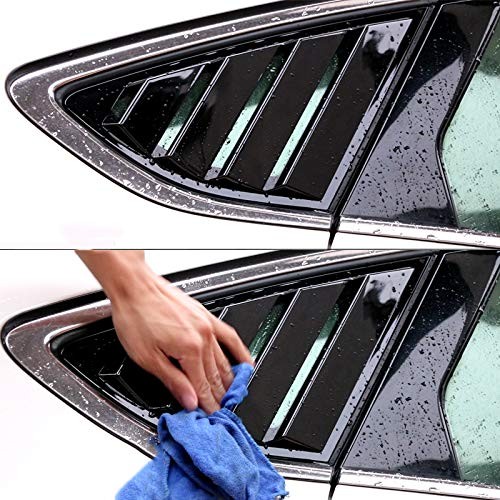 2pc Shiny Black Rear Quarter Panel Window Side Louvers Vent Fit for Ford