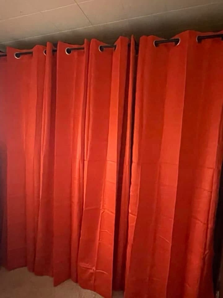 Solid Thermal Insulated Grommet Blackout Curtains Drapes 2 Panels Orange X NEW