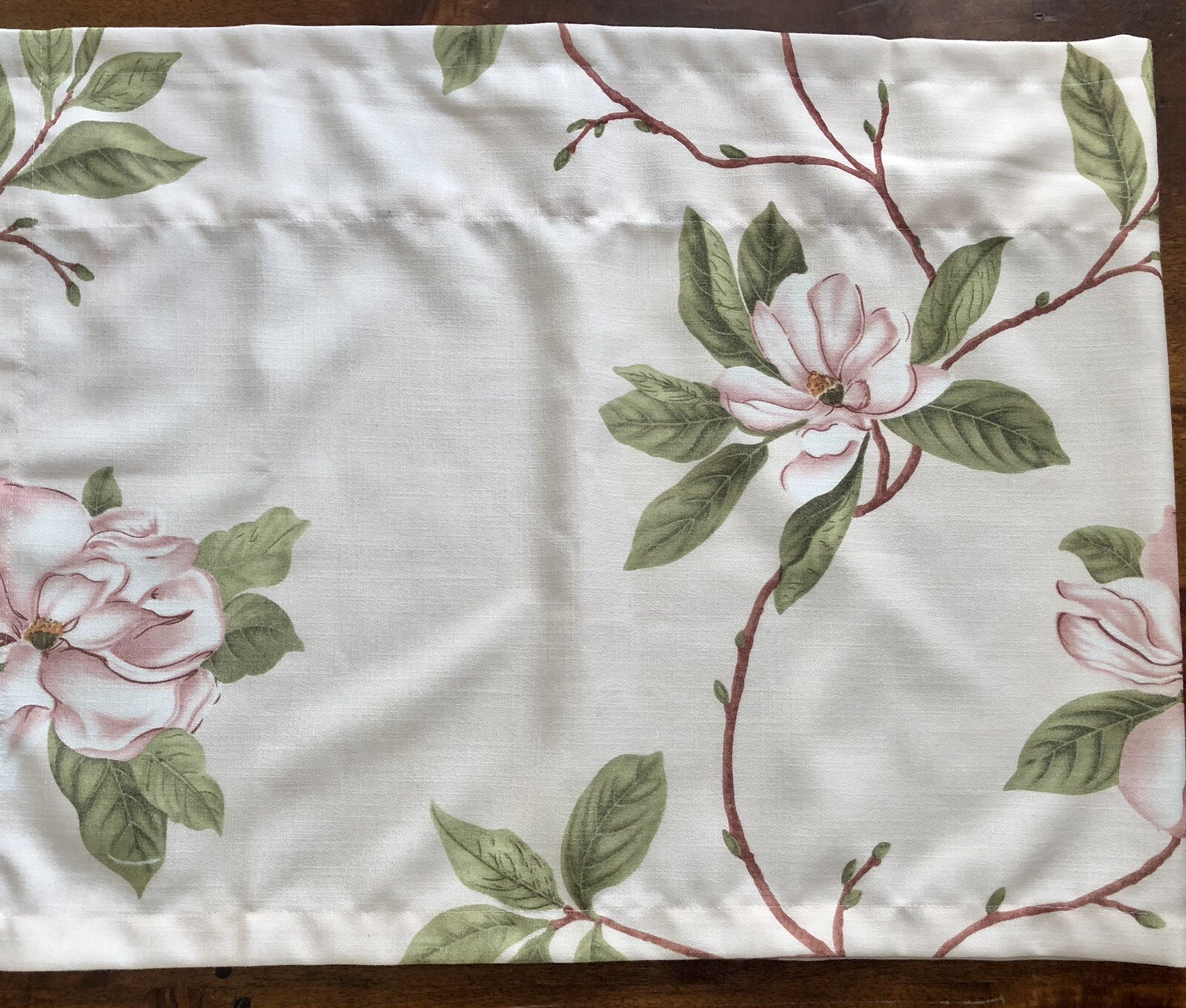 VOGOL Floral Print On Cream Valance, Rod Pocket Curtain 20.5”W x 53”H