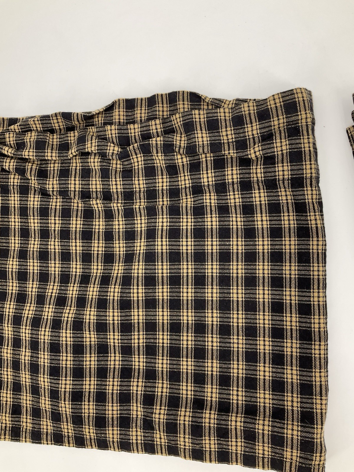 Park Designs Valance Sturbridge Plaid 71×13.5″ Cotton Made In India Tan/black