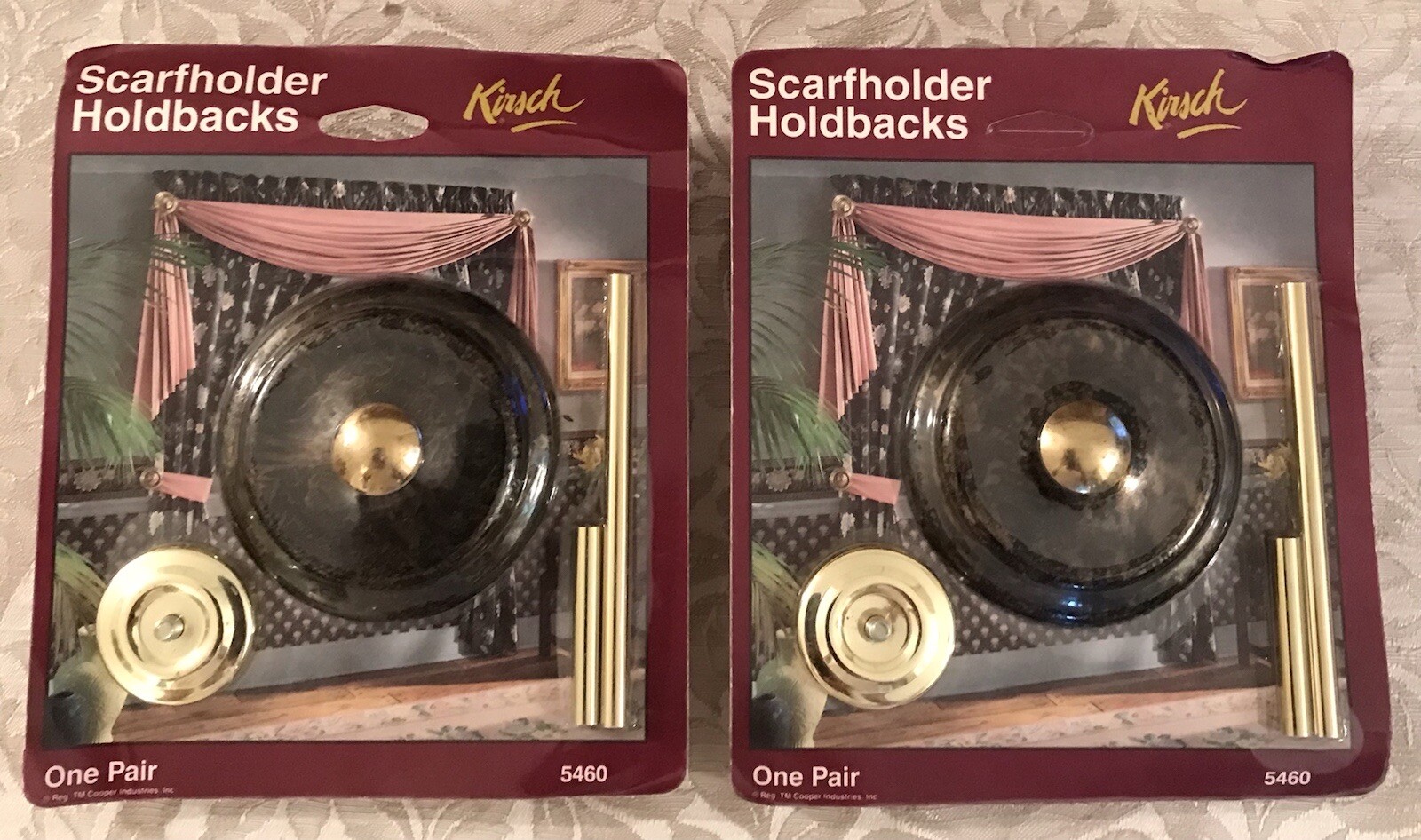 Kirsch (2) Pairs Kirsch ScarfHolder Holdbacks Brown/Black Factory Sealed #5460