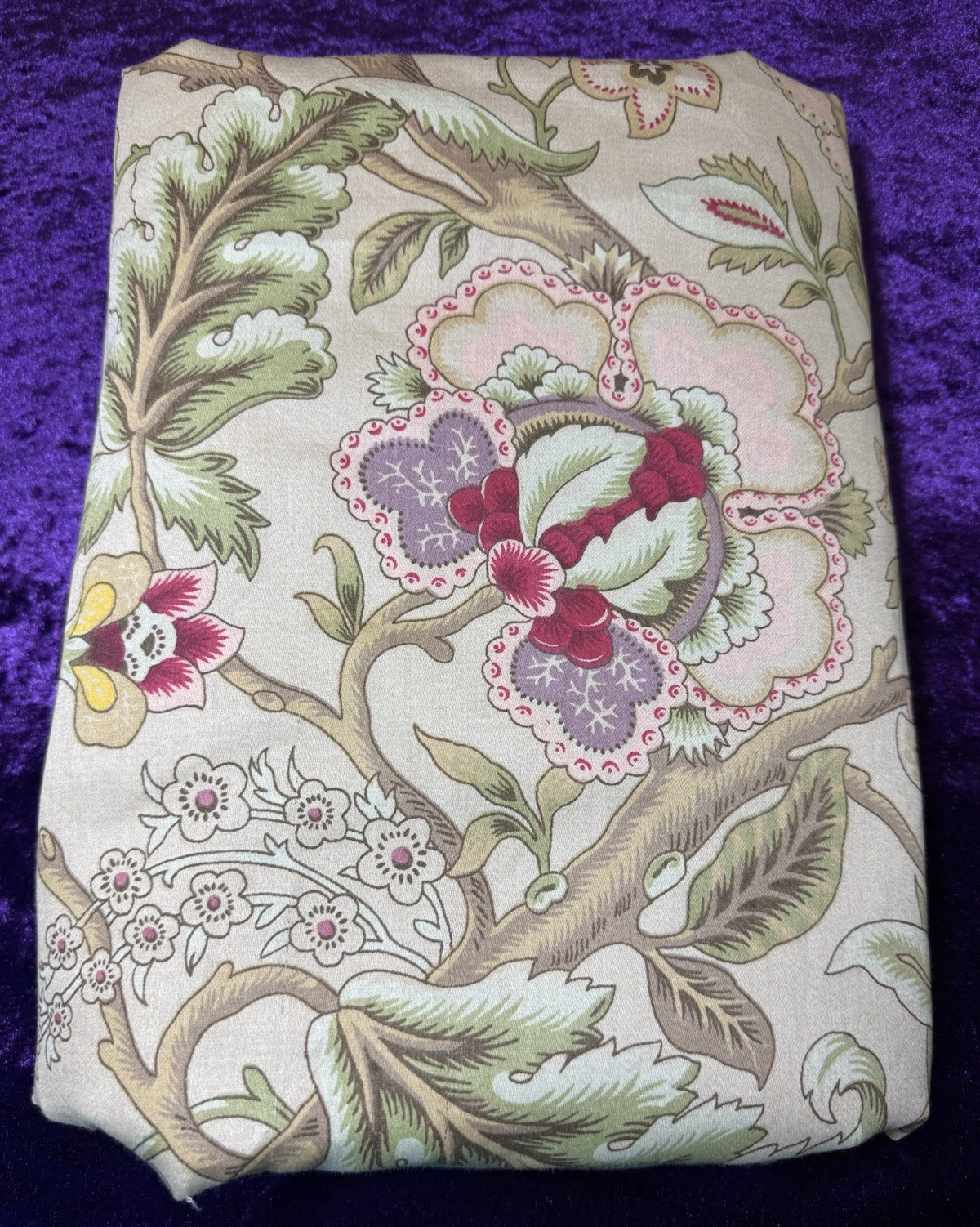 Waverly Curtain Panel 48 x 82 Imperial Dress Jacobean Floral Rod Pocket