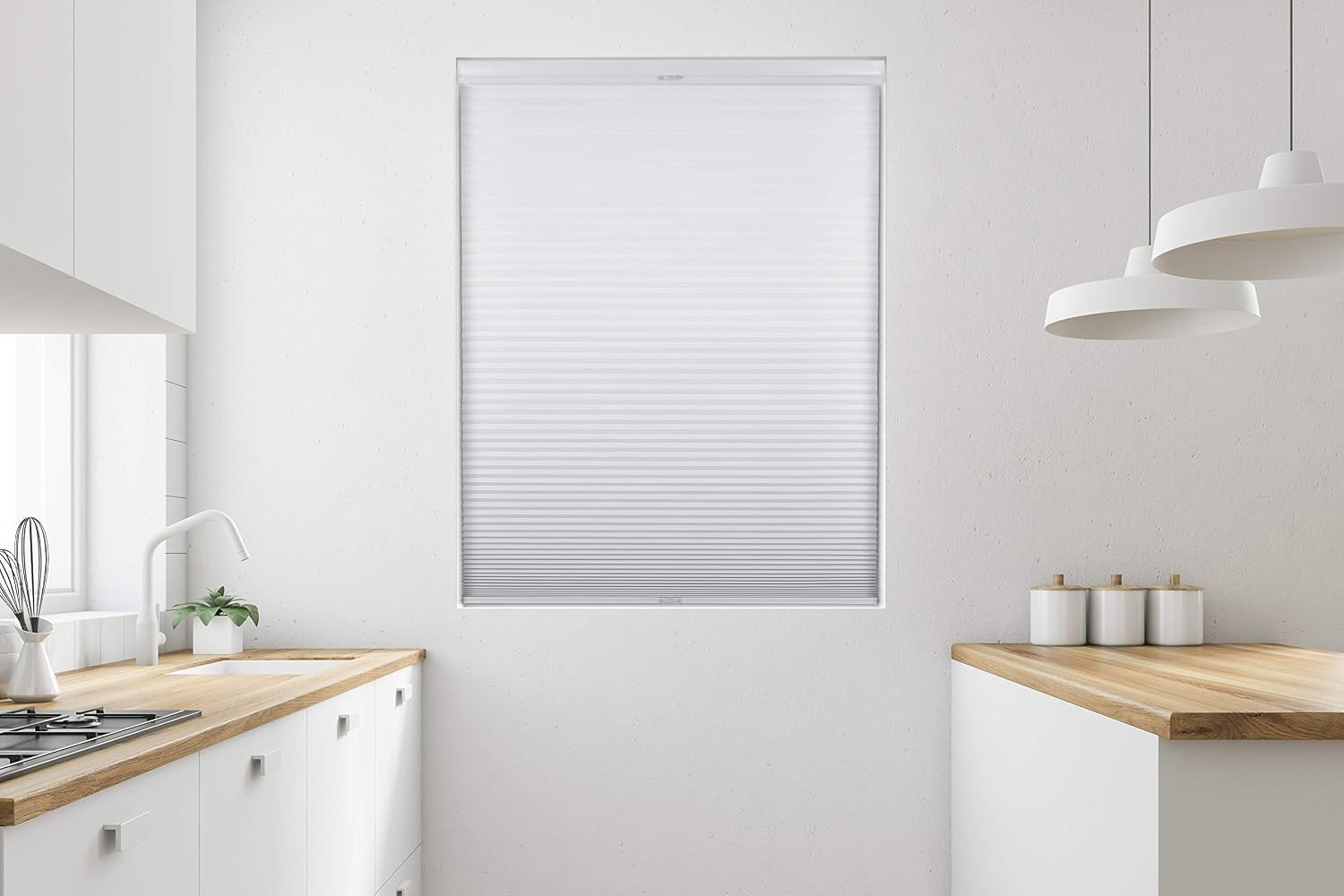 White Light Filtering Top Down Bottom Up Deluxe Cordless Cellular Shades –