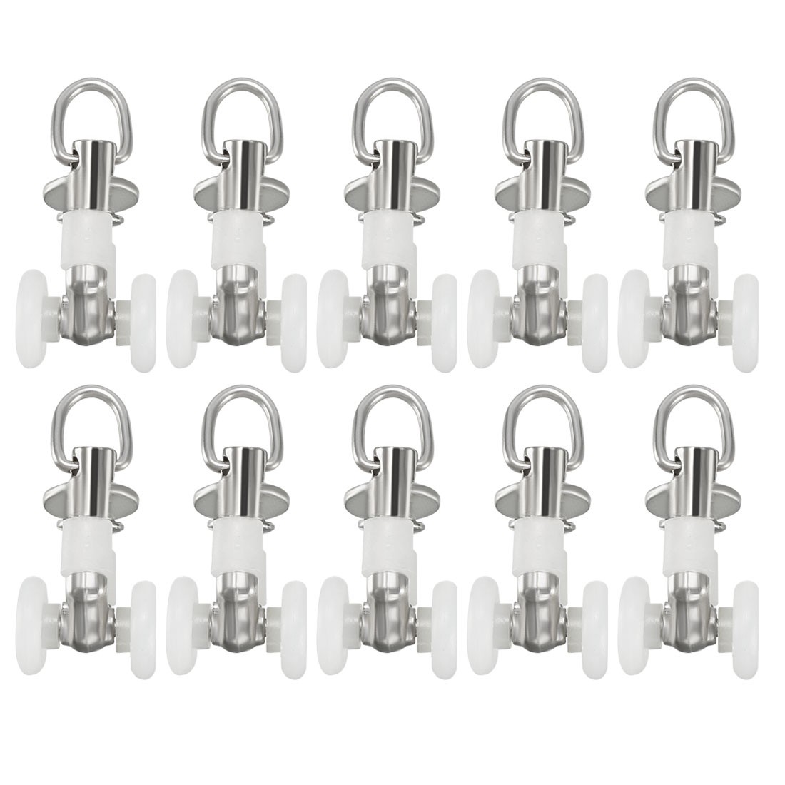 10Pcs, Curtain Track Rollers Plastic Twin Wheeled Carriers 10.5mm Dia