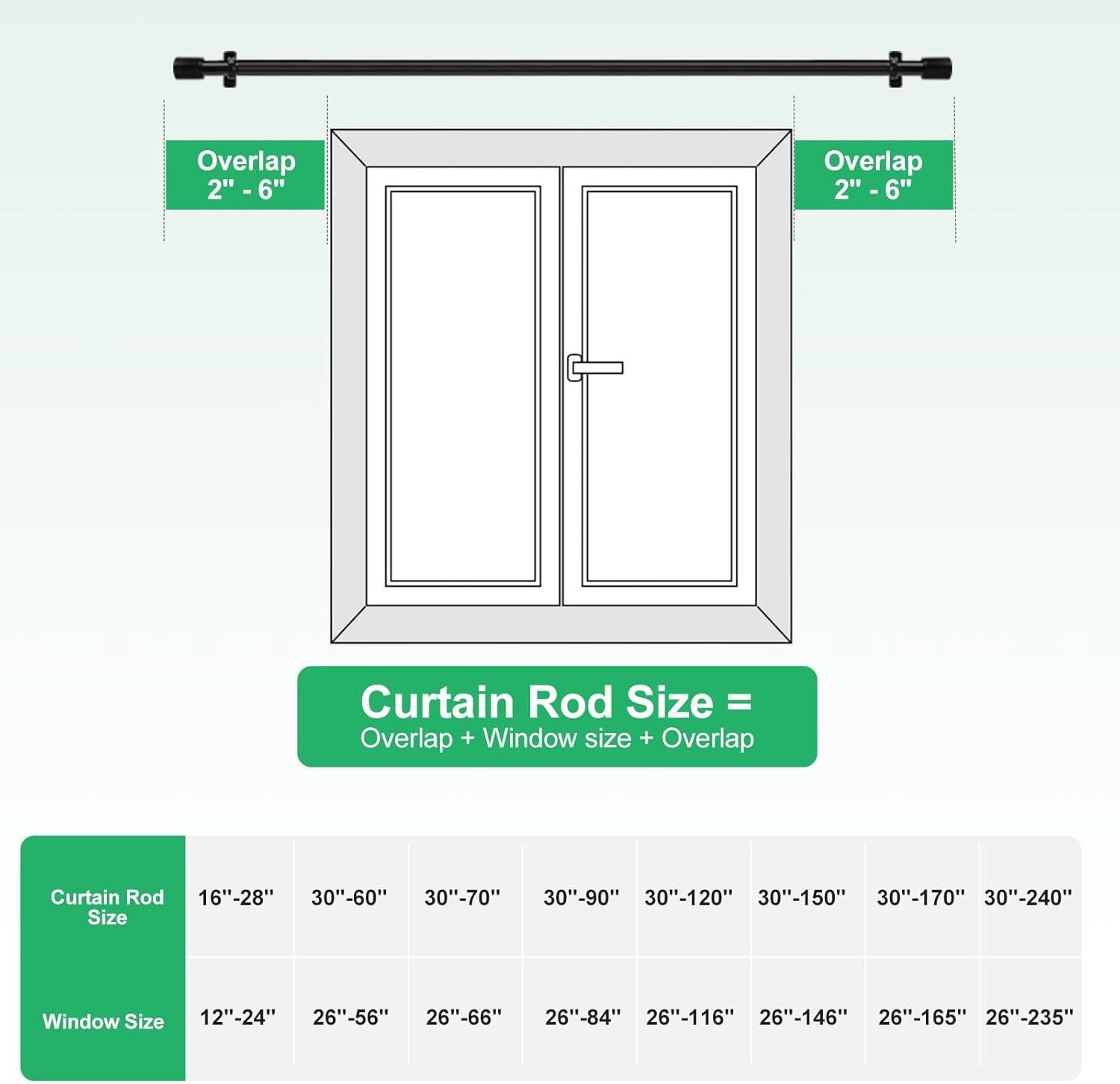 Extra Long Curtain Rods for Windows 120 to 240 Inches, Heavy Duty Adjustable …