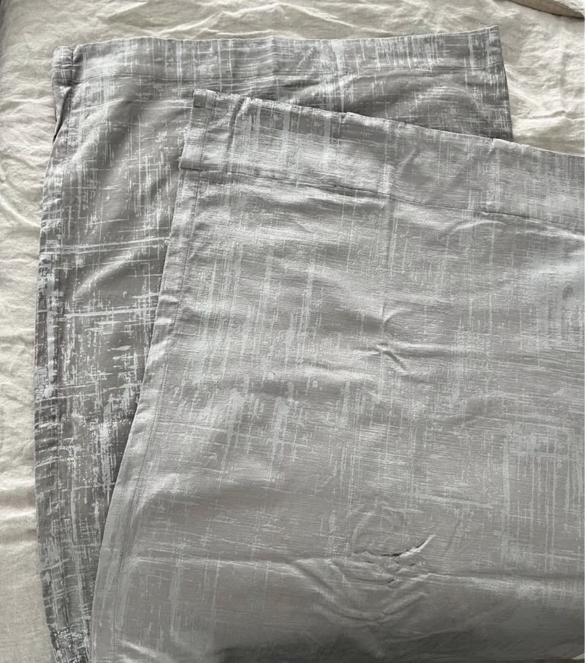 West Elm Abstract Gray Rod Pocket Curtain Panels 48x84in 60% Cotton 40% Rayon