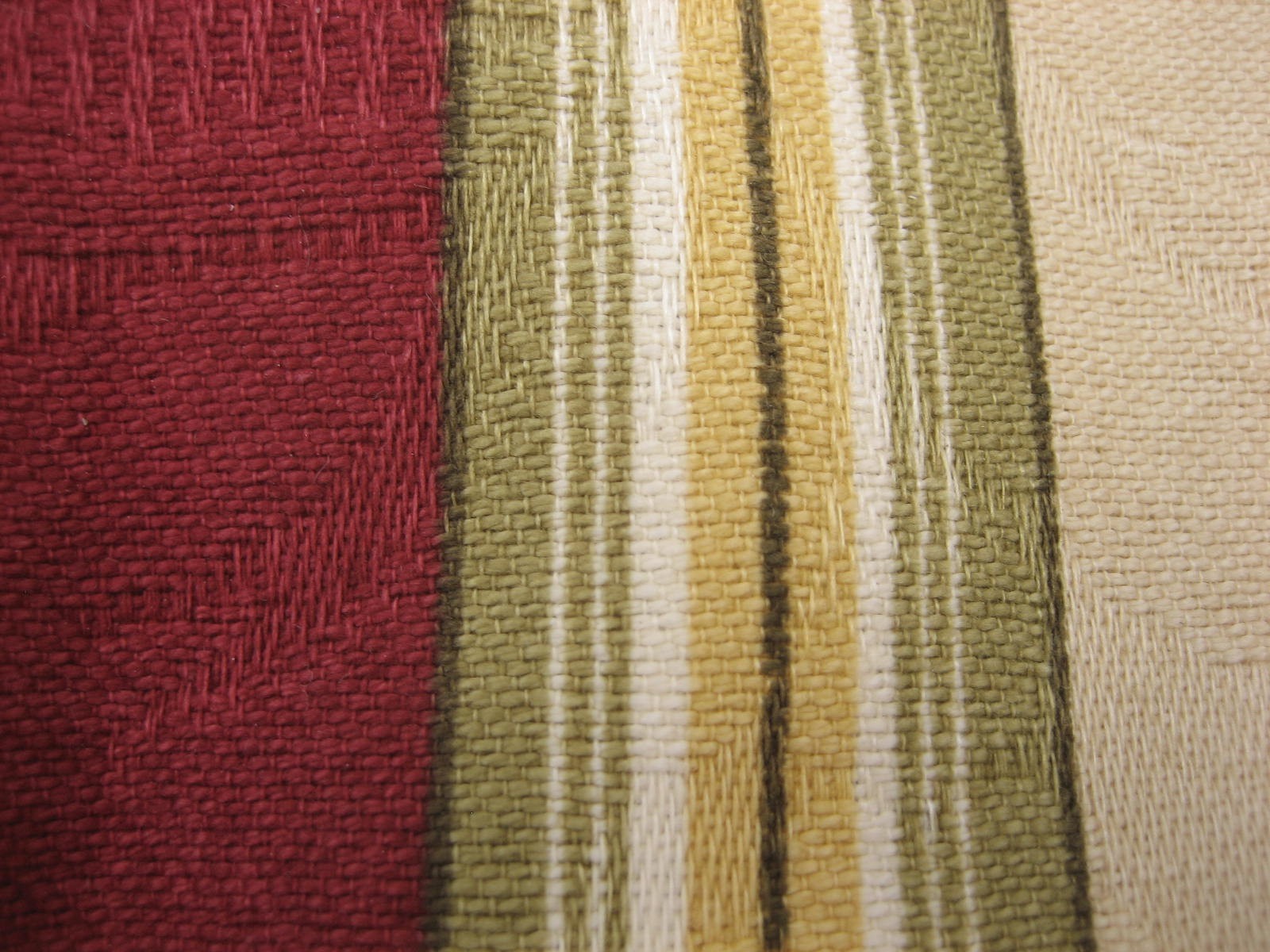 Window Valences Two by Canora Grey Gold Burgandy Striped Scalloped Edge 50″