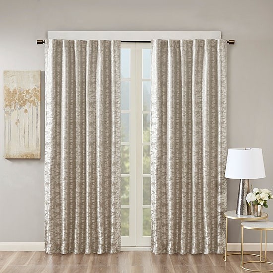 Madison Park Odessa Jacquard Blackout Curtain Panel 50×95 Rod Pocket Back Tab