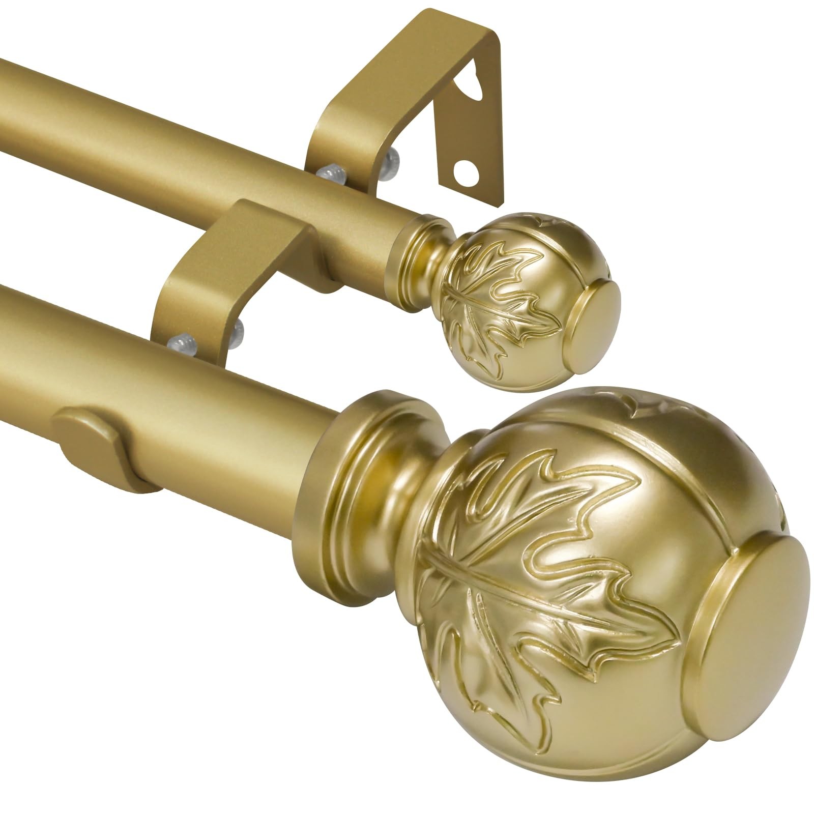 Heavy Duty Adjustable Double Curtain Rod for Windows 66 to 120 Inches – 1 Inc…