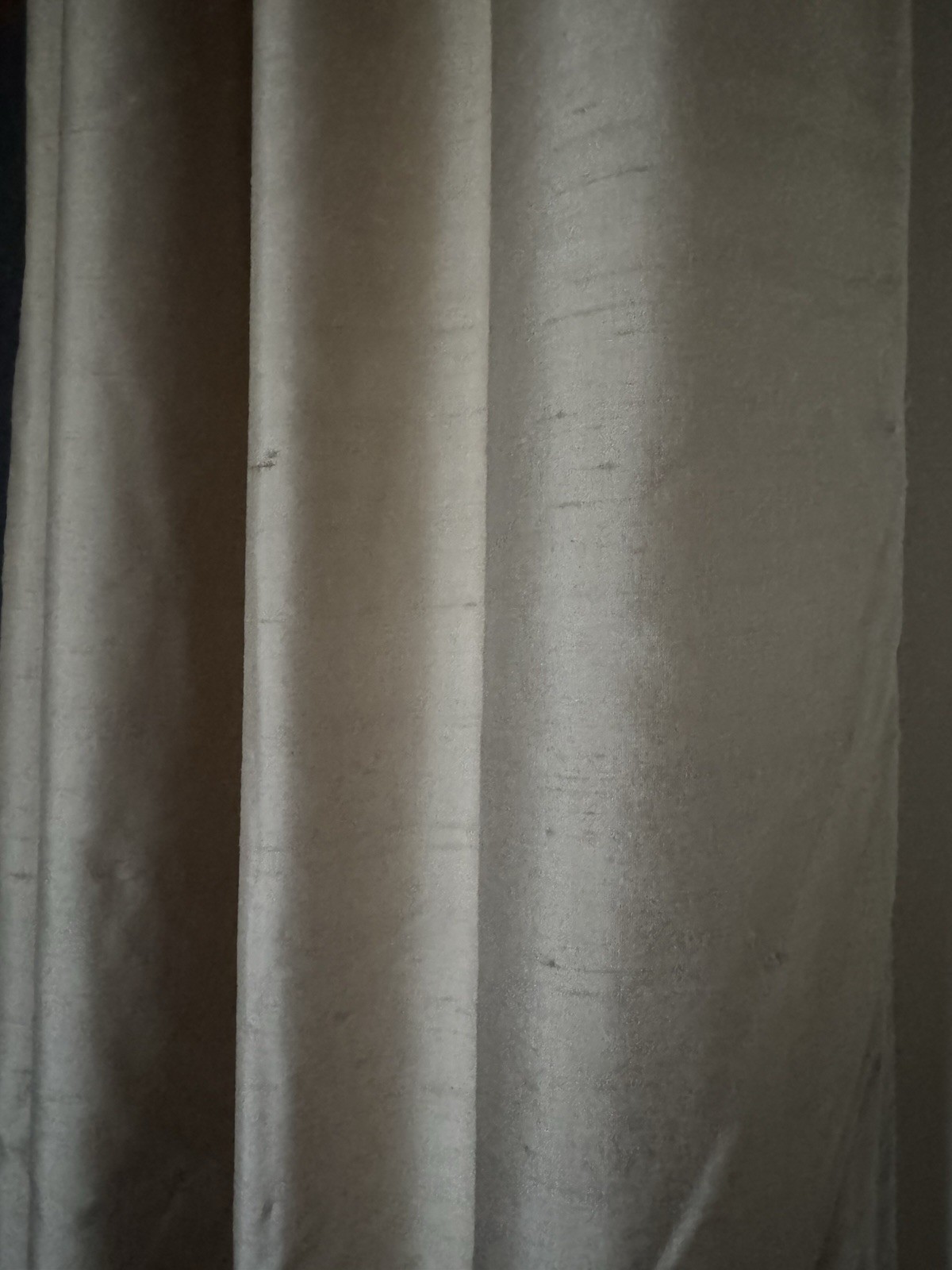 Pottery Barn Dupioni Silk Curtain Panels Beige 100×82 Pair Lined Luxury Drapes