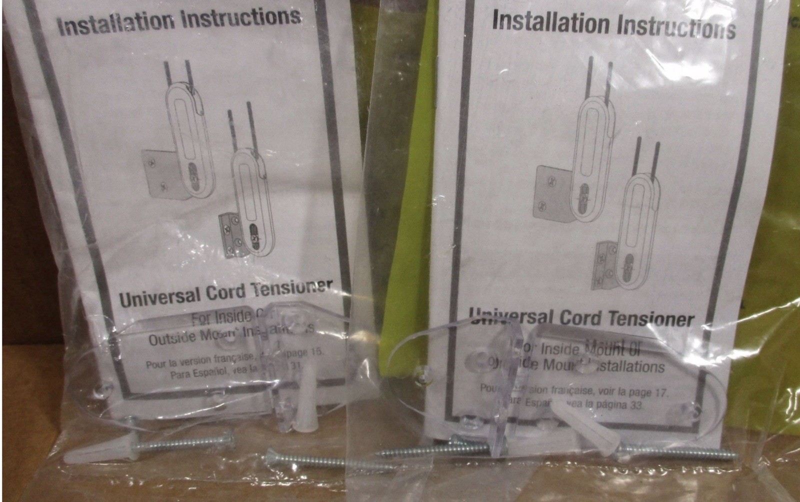 2 Sets Hunter Douglas Universal Cord Tensions Mounting Bracket Inside Or Outside