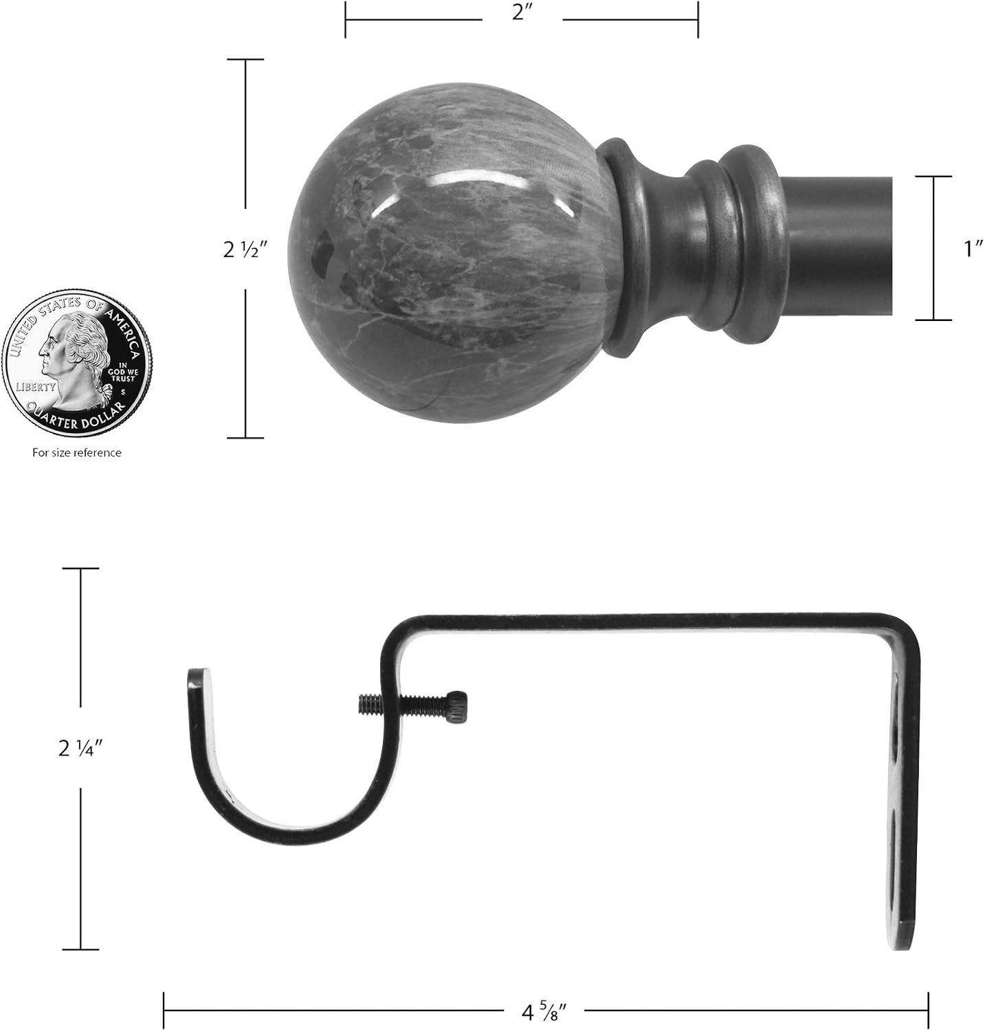 Antique Silver Single Curtain Rod Set, 72-144 Inches – Stylish & Durable