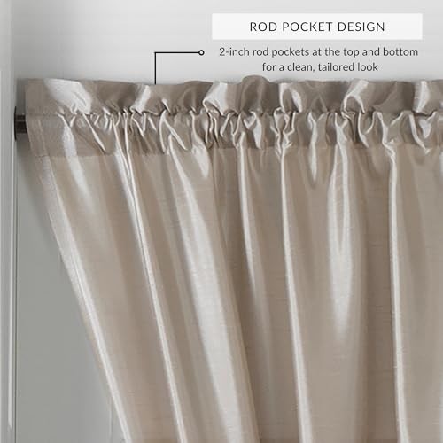 Faux Silk Side Door Window Panel 28×72 Inch Light Filtering Tie Back Rod Pocket