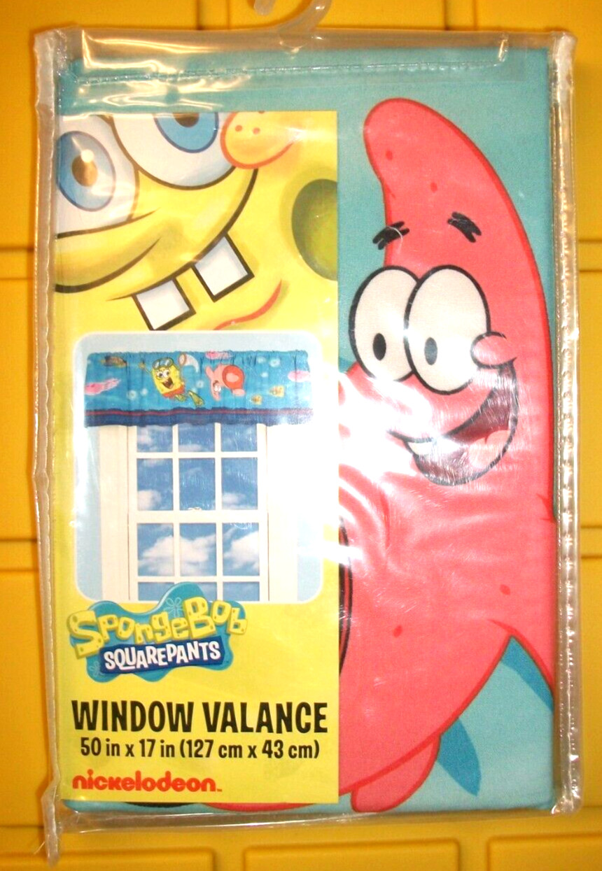 Nickelodeon SpongeBob SquarePants Window Valance Blue 50x17in. New