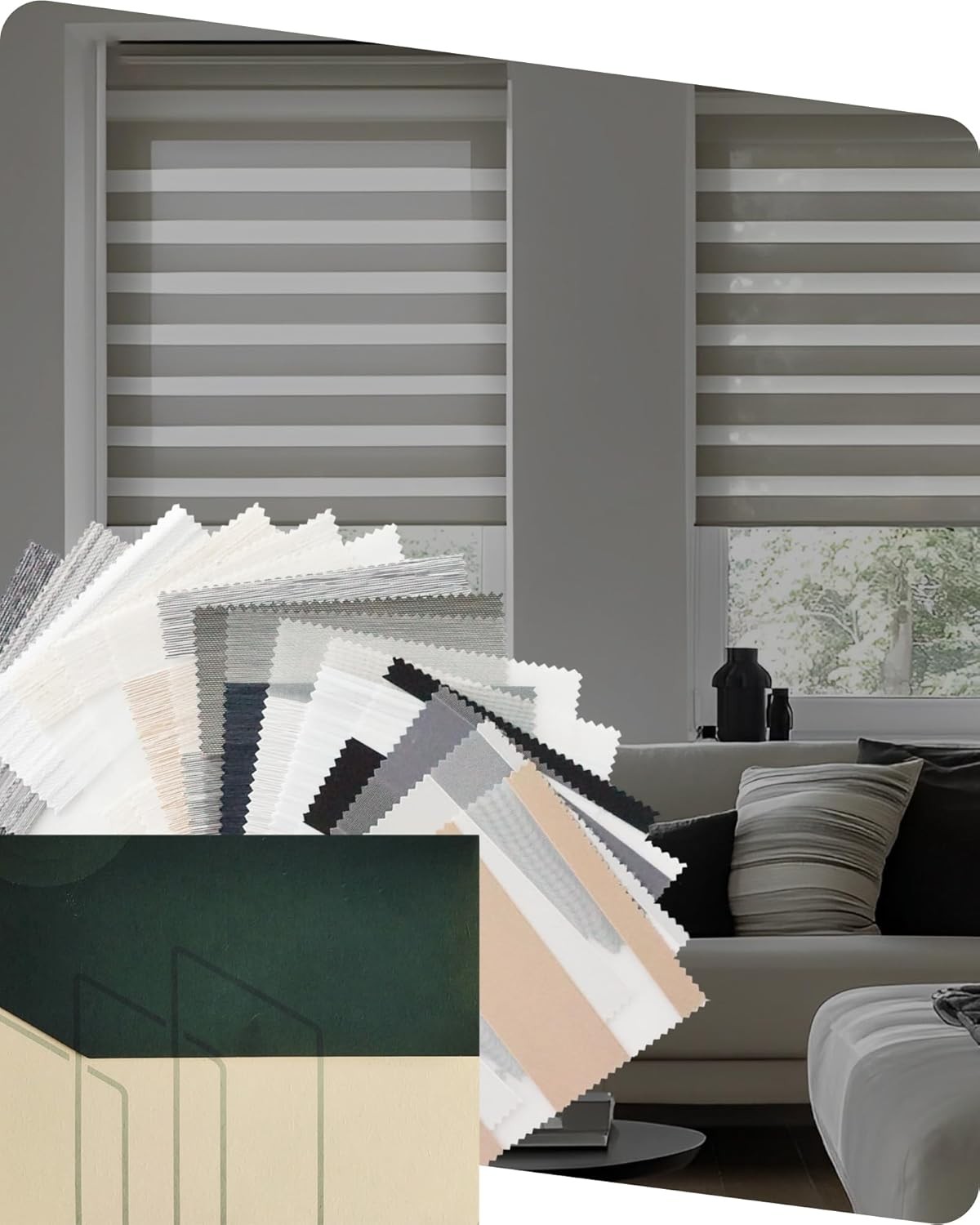 Motorized Blinds with Remote, Motorized Zebra Shades Compatible with Alexa,