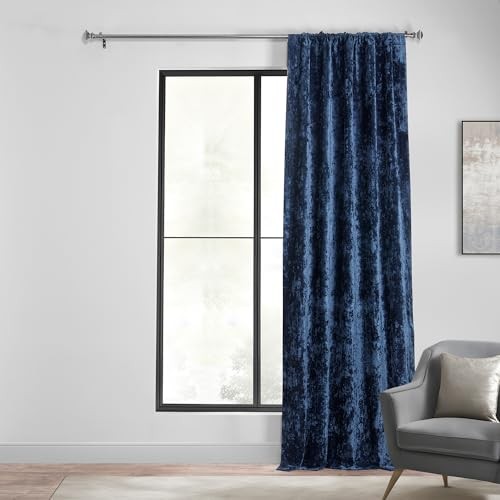 Lush Crush Velvet Curtains – Room 50″W x 84″L (Pack of 1) Sapphire Blue