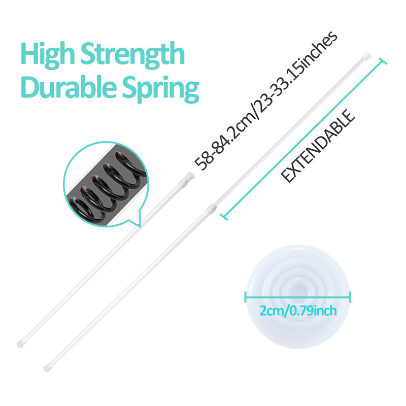 2-6PCS Curtain Tension Rods | 23 to 44 inches(Approx.) Shower Curtain Rod Set
