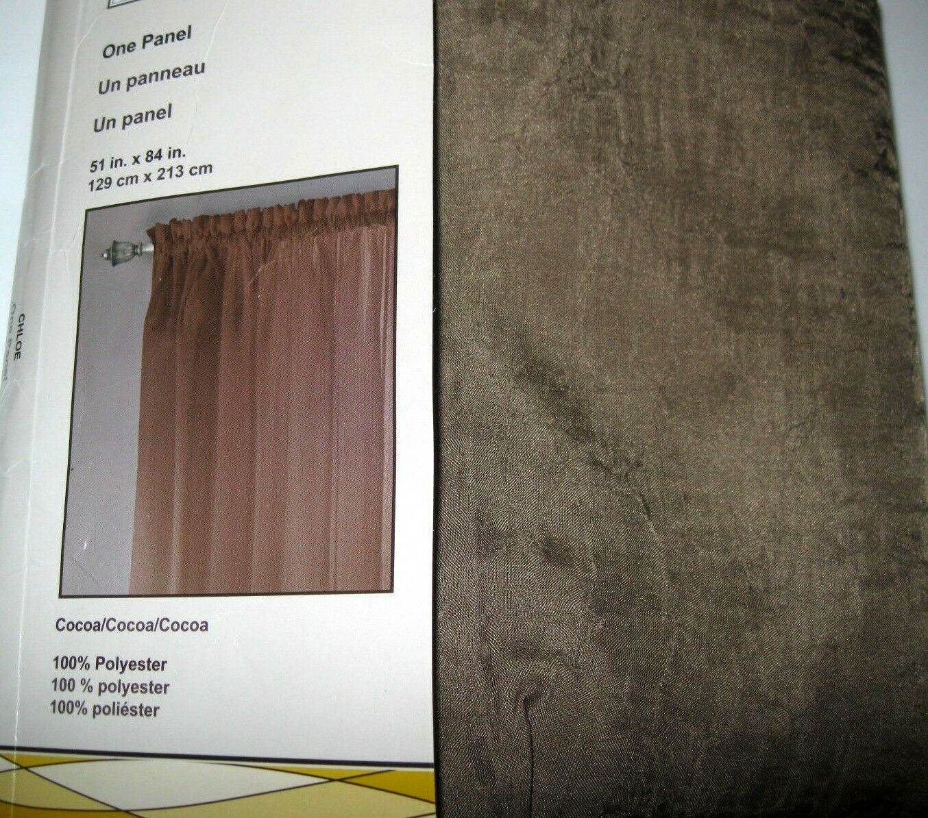 Style Selections CHLOE SHEER CURTAIN DRAPE PANEL COCOA BROWN NIP