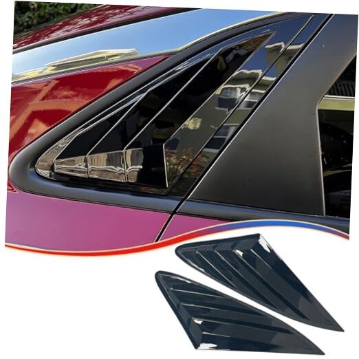Window Louver， 2Pcs Side Vent Window Louvers for 2021-2025 KIA K5 Bright Black