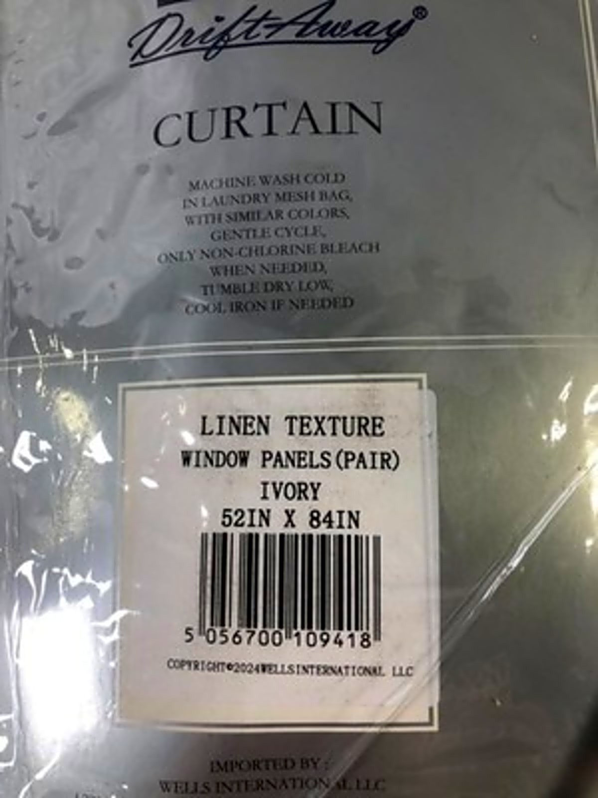 Drift Away DriftAway Ivory Linen Texture Curtain Panels 52×84 Semi Sheer Rod