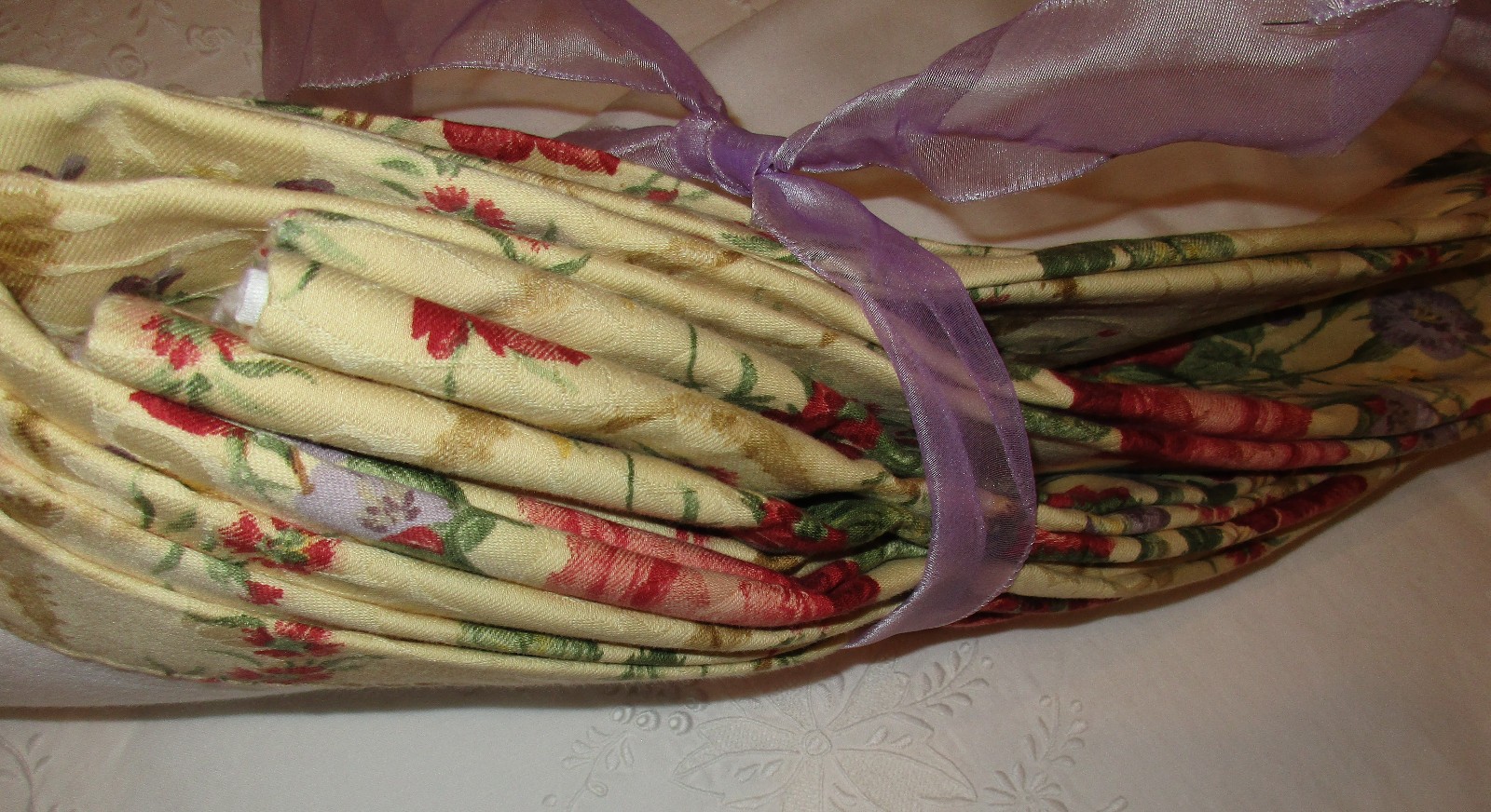 Drapery Pleated Custom/Floral/ Yellow Damask/ Fabric Lined Blackout 50w x 86long