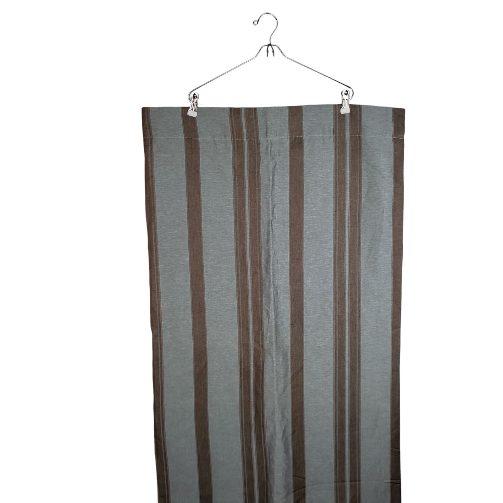Restoration Hardware Lined Drape Blue Brown Stripe Cotton Linen 1 Panel 51×84″