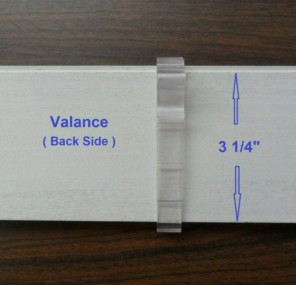 Valance Clips 6Pcs 3-1/4” Window Blinds Hidden Clip Clear Plastic for Horizonta