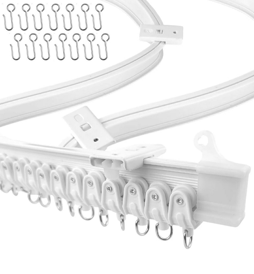 Flexible Bendable Ceiling Curtain Track 5 Meters 16.4FT Ceiling Mount