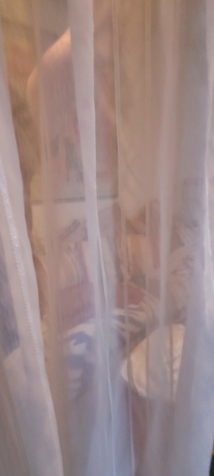Sheer Curtain Stripes White Off White 60″x43″ Pleated Fancy Dining Room Living