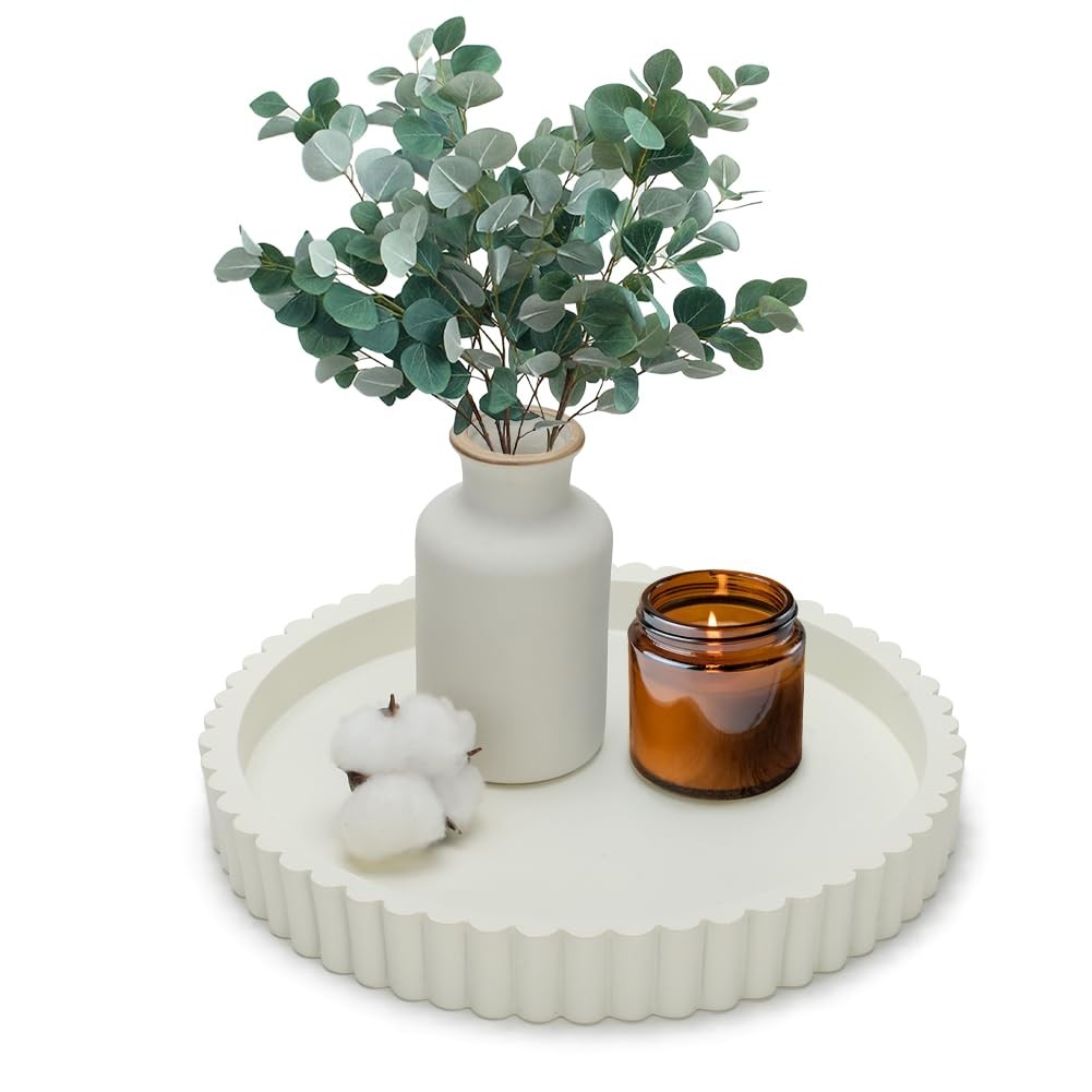 Round Decorative Tray for Coffee Table Living Room Modern Minimalist Center