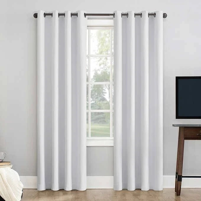 Sun Zero Pratt Tonal Texture Fleece Insulated Blackout Panels – White 100×84 in