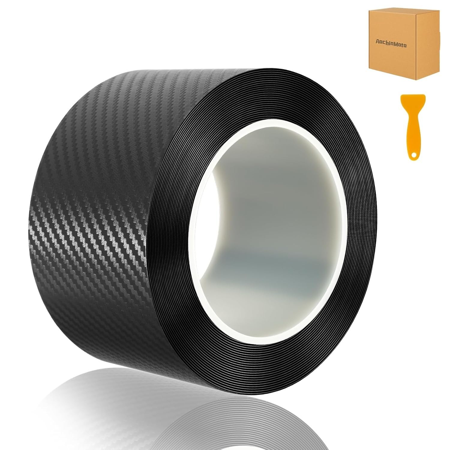 Carbon Fiber Vinyl Wrap 2.7In X 33ft Door Sill Protector Scratch Resistant