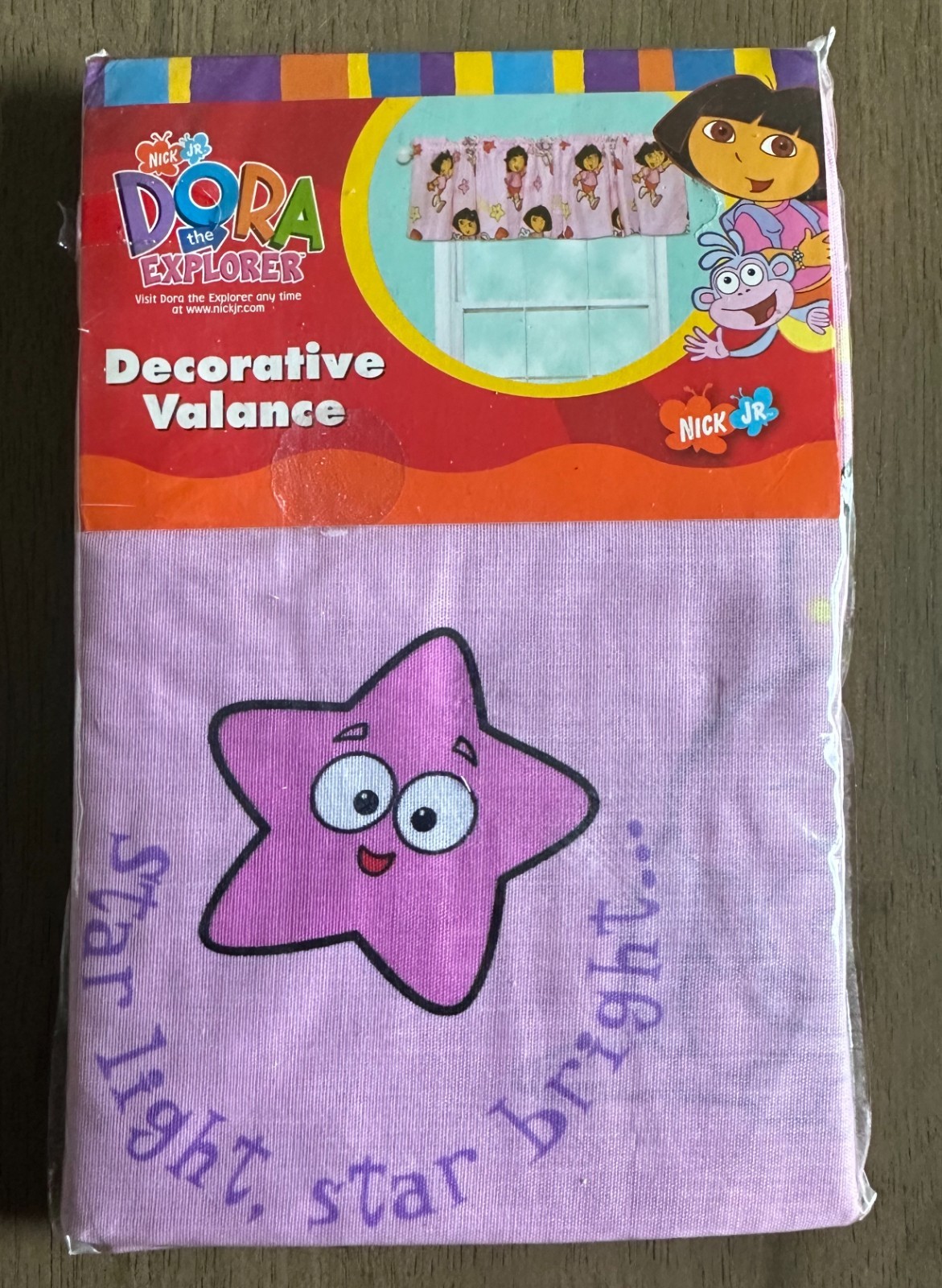 Dora the Explorer “Star Catcher” Window Valance 2003 Pink Purple Stars NEW