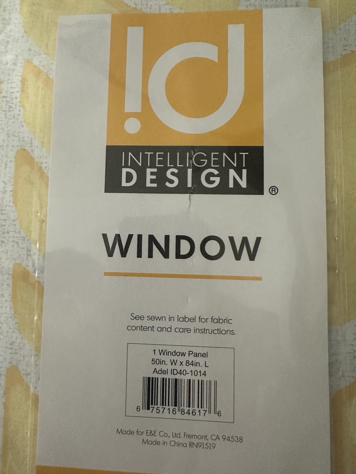 Intelligent Design Adel ID40-1014 Yellow Floral, 1 Window Panel 50″W x 84″L, NEW